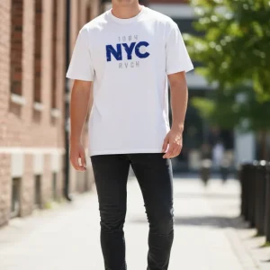 CAMISETA BASICA MASC BORDADA NYC 113904 REVANCHE