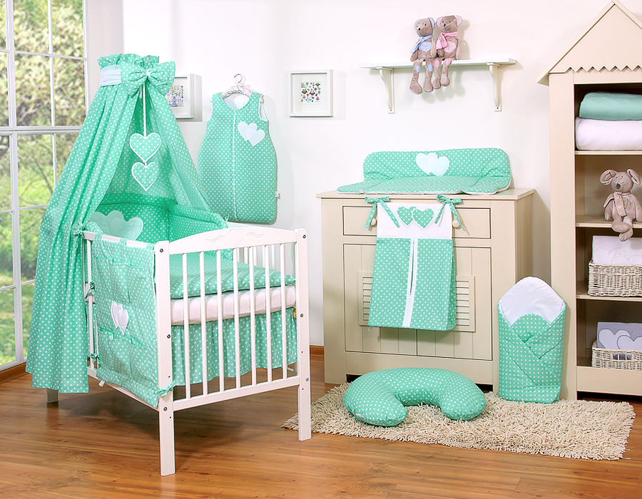 Conjunto de berço bebé 5 elementos Coração. Roupa de cama bebé - Image 7