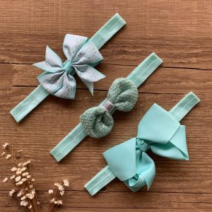 Faixa Bebe Premium Kit com 3 Laços Menta