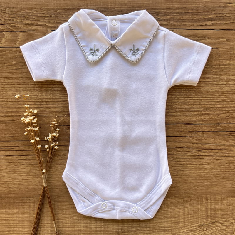 Conjunto Bebe Short e Body em Algodão Pima Davi Cinza e Profundo - Image 4